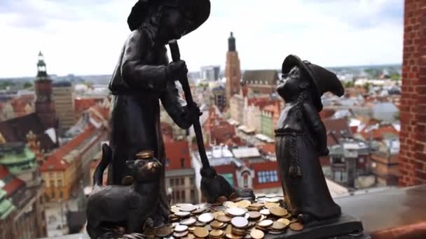 Wroclaw Polonya Mayıs 2022 Cüceleri Cadılar Tekla Martynka Polonyalı Mary — Stok video