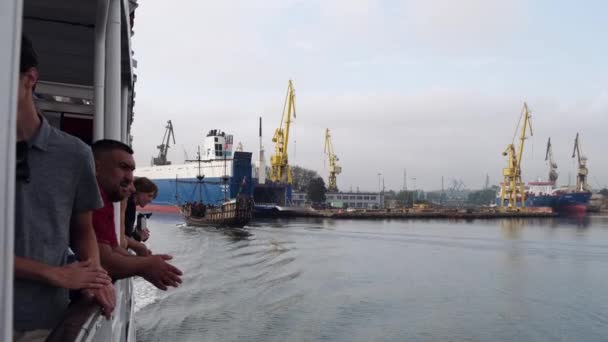 Gdansk Poland May 2022 Pirate Touristic Travel Ferry Ship Goes — Stock videók