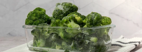 Mrożone Brokuły Spożywcze Domowej Roboty Koncepcja Zbiorów Gromadzenie Warzyw Zimowego — Zdjęcie stockowe