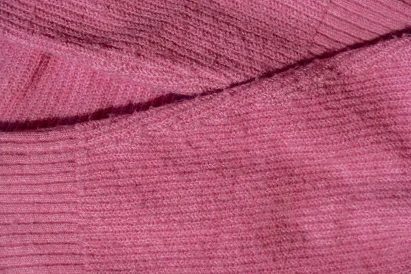 Rózsaszín Pulóver Akril Vagy Gyapjú Pulóver Tisztítás Előtt Begyűjtött Bolyhos — Stock Fotó