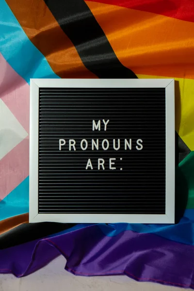 Mis Pronuncias Son Texto Concepto Neo Pronombres Sobre Pronombres Género — Foto de Stock