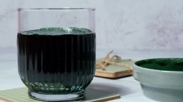 Blue Green Algae Chlorella Spirulina Powder Add Drink Super Powder — 비디오