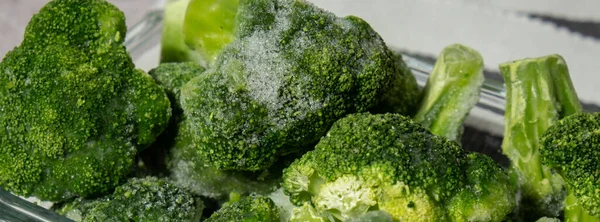 Frossen Mad Broccoli Blomster Hjemmelavet Høstning Koncept Lagring Grøntsager Til - Stock-foto