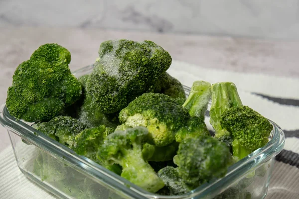 Donmuş Gıda Brokoli Çiçekleri Yapımı Hasat Konsepti Kış Için Sebze — Stok fotoğraf