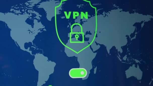 Laptop App Screen Vpn Creation Internet Protocols Protection Private Network — Stock Video