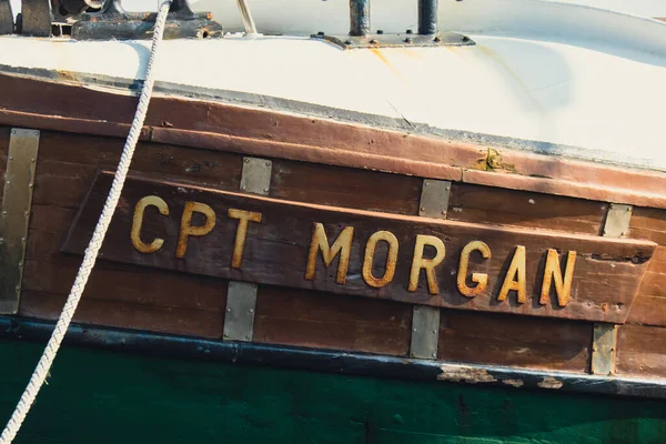 Cpt Morgan Texte Sur Baleinier Historique Bois Charles Morgan Construit — Photo