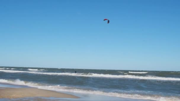 Wing Foiling Kitesurfing Vítr Surfování Voda Venkovní Sport Baltském Moři — Stock video