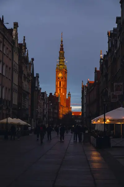 Гданська Польща Липень 2022 Туристи Ходять Стародавній Архітектурі Старого Міста — стокове фото
