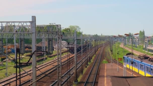 Gdansk Polônia 2023 Maio Trens Estação Ferroviária Gdansk Glowny Comboio — Vídeo de Stock