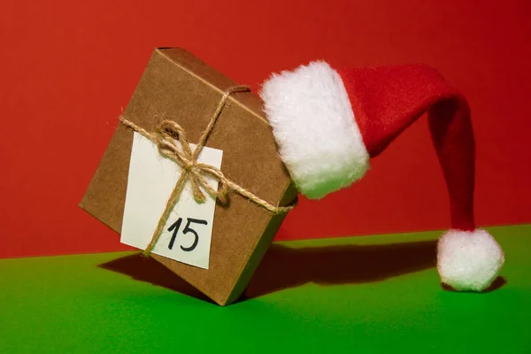 Oryginalny Kalendarz Adwentu Boże Narodzenie Prezent Koncepcja Przygotowania Świąt Rodzinne — Zdjęcie stockowe