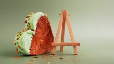 Matcha Green Tea aromalı Ganache 'nin üzerine taze kruvasan koyduğun için mutlu sabahlar. Eşsiz kalp şekilli fırın. Puf böreği, bayram aşkı hediyesi Sevgililer Günü hediyesi. Anlaşıldı.