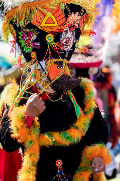 Chinelo Tančí Karnevalu Státě Mexiko Mexické Tradice — Stock fotografie