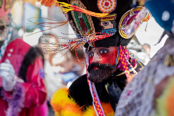 Una Persona Traje Chinelo Bailando Efusivamente Carnaval Estado México —  Fotos de Stock
