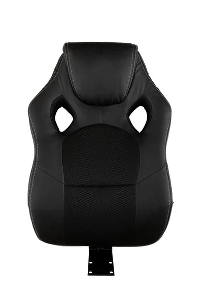 白い背景を持つ黒いゲーマーの椅子の後ろ — ストック写真