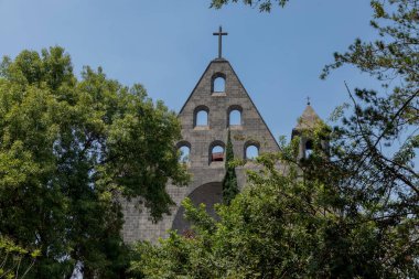 Polanco, Mexico City 'deki San Agustin Kilisesi' nin kubbesi. Önünde ağaçlar, arkasında mavi gökyüzü.