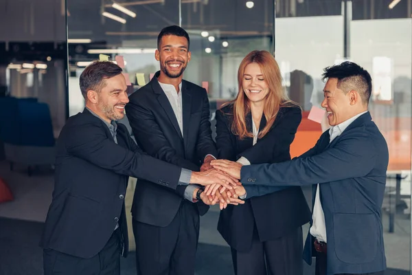 Group Coworkers Stacked Hands Together Concept Corporate Unity High Quality — Foto de Stock