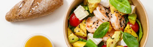 Healthy Salad Fresh Seafood Recipe Grilled Shrimp Salad Fresh Vegetable — Fotografia de Stock
