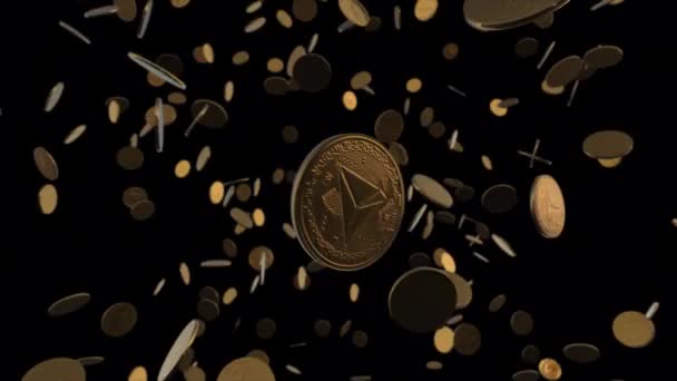 Tron Криптовалюта Монети Переходи Ізольовані Фон — стокове відео
