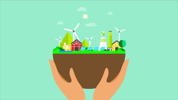 Energía Verde Planeta Fondo — Vídeo de stock