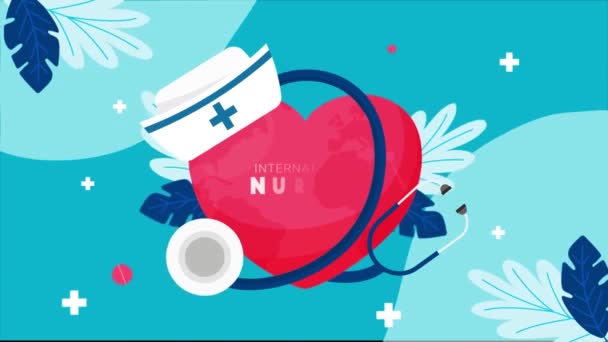 Internacional Enfermeira Fundo Dia — Vídeo de Stock