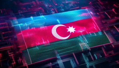 Azerbaycan bayrağı soyut arkaplan yapay zekası 