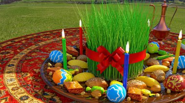 Nowruz holiday greeting card. Novruz bayram background clipart