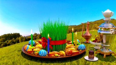 Nowruz Noel tebrik kartı. Novruz bayram arkaplanı 