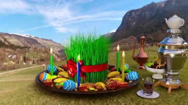 Nowruz Noel tebrik kartı. Novruz bayram arkaplanı 