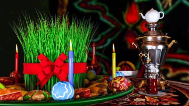 3d illustration Nowruz holiday greeting card. Novruz bayram background clipart