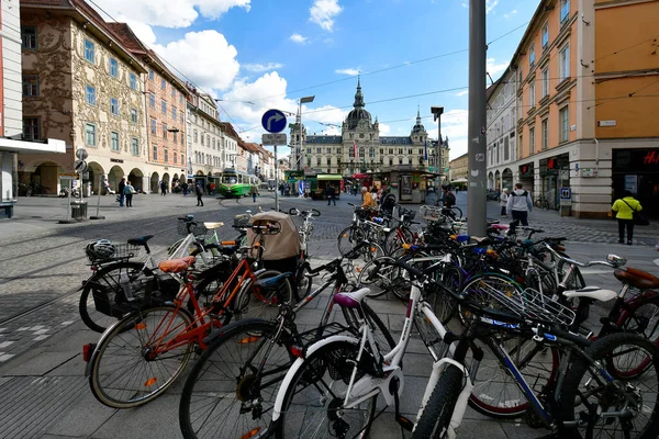 Graz Austria Septiembre 2022 Personas Identificadas Plaza Principal Con Ayuntamiento — Foto de Stock