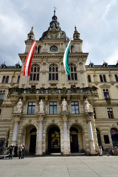 Graz Austria Settembre 2022 Persone Non Identificate Fronte Municipio Nella — Foto Stock