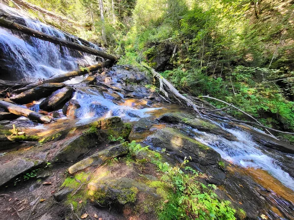 Áustria Cachoeira Natural Rio Weisse Sulm Oeste Estíria Parte Trilha — Fotografia de Stock