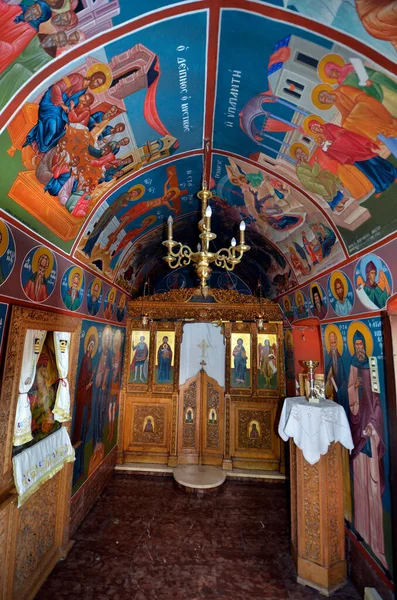 Greece, Crete, chapel with paintings in monastery of Saint George of Selinari