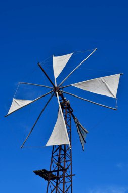 Greece, Crete, one of the traditional windmills on the Lasithi Plateau