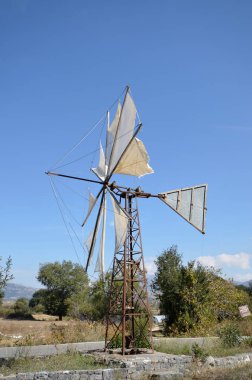 Greece, Crete, one of the traditional wind turbines on the Lasithi Plateau