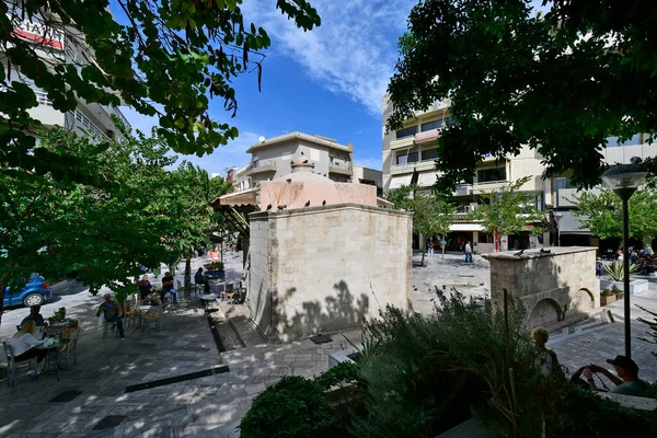 Iraklio Grécia Outubro 2022 Capital Ilha Creta Bembo Fountain Aka — Fotografia de Stock