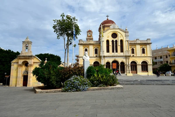 Iraklio Grecia Ottobre Capitale Dell Isola Creta Cattedrale Agios Minas — Foto Stock