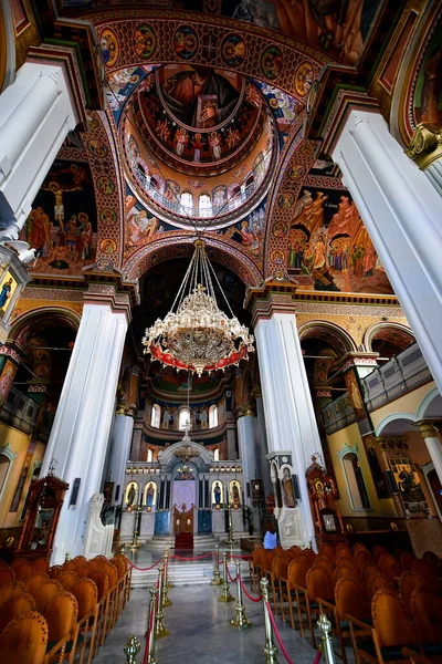 Iraklio Grekland Oktober 2022 Interiören Syn Katedralen Med Religiösa Takmålningar — Stockfoto