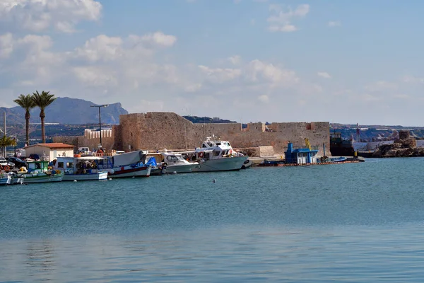Ierapatra Crete Greece October 2022 Cityscape Promenade Yacht Harbor Venetian — Stock Photo, Image