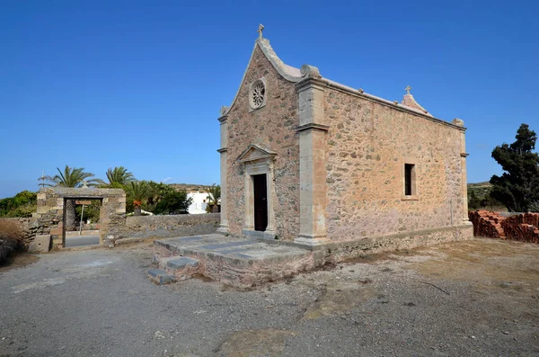 Řecko Kaple Postavená Kamene Klášteře Toplou Který Nachází Severovýchodě Kréty — Stock fotografie