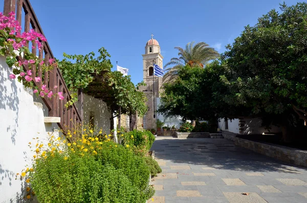 Grèce Cour Monastère Toplou Situé Dans Nord Est Crète — Photo
