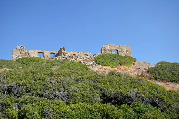 Ελλάδα Ερείπια Της Αρχαίας Ίτανου Που Βρίσκεται Στα Βορειοανατολικά Της — Φωτογραφία Αρχείου
