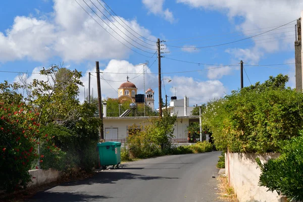 Grecja Ulica Przez Małą Górską Wioskę Cerkwią Pobliżu Agnos — Zdjęcie stockowe