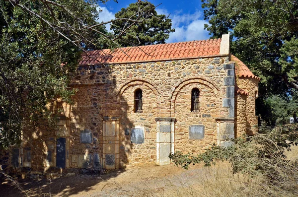Yunanistan Yunanistan Bizans Agios Panteleimon Kilisesi Yüzyıldan Beri Koridorlu Bir — Stok fotoğraf