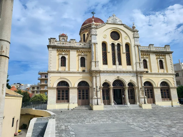 Iraklio Řecko Hlavní Město Ostrova Kréta Katedrála Agios Minas — Stock fotografie