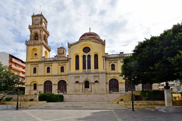 Iraklio Grecia Ottobre 2022 Cattedrale Agios Minas Nella Capitale Dell — Foto Stock