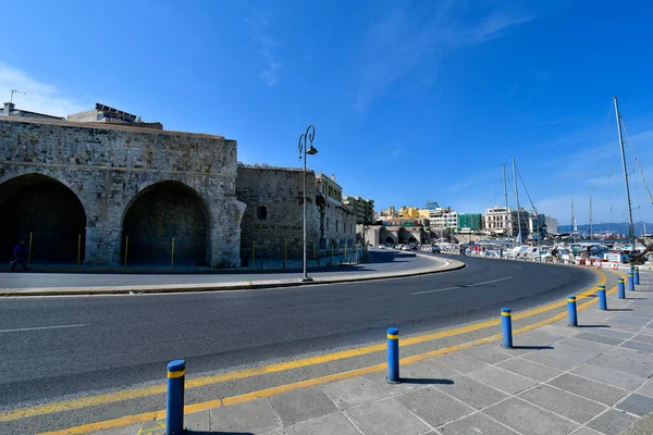 Iraklio Řecko Října 2022 Hlavní Město Ostrova Kréta Malý Přístav — Stock fotografie