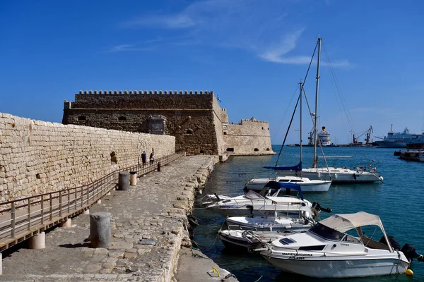 Iraklio Grèce Octobre 2022 Capitale Île Crète Petit Port Pour — Photo