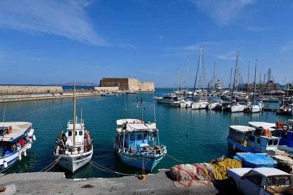 Iraklio Grecia Ottobre 2022 Capitale Dell Isola Creta Piccolo Porto — Foto Stock