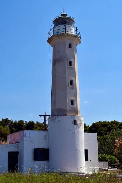 Greece Halkidiki Lighthouse Possidi Cape Prefered Destination Kassandra Peninsula — Stock Photo, Image
